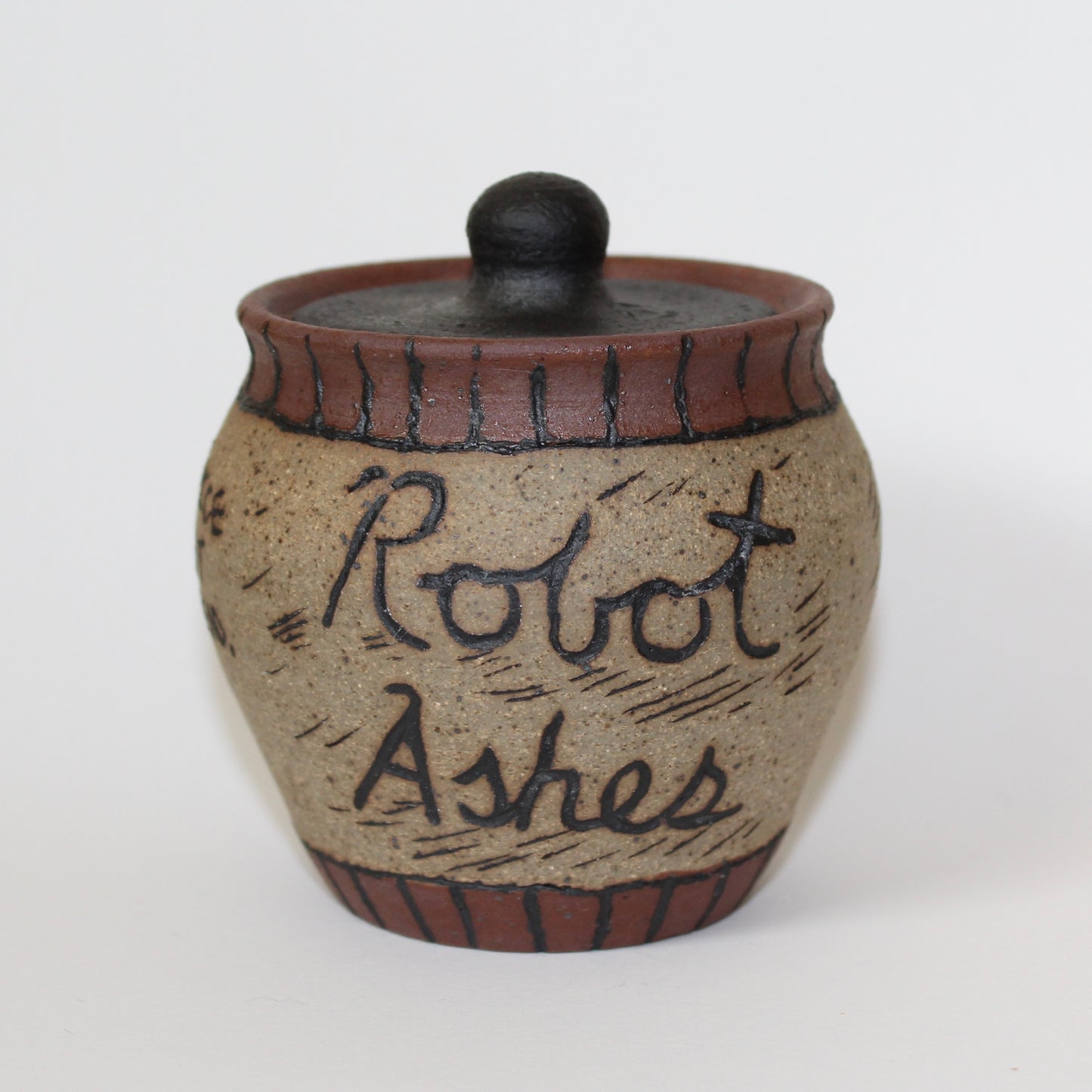 Robot Ashes Lidded Jar