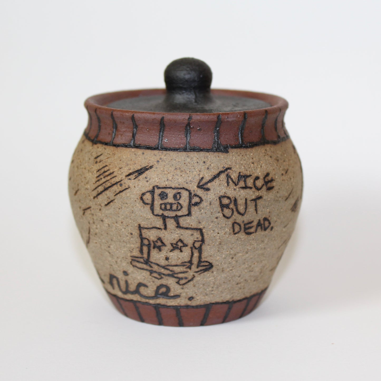 Robot Ashes Lidded Jar